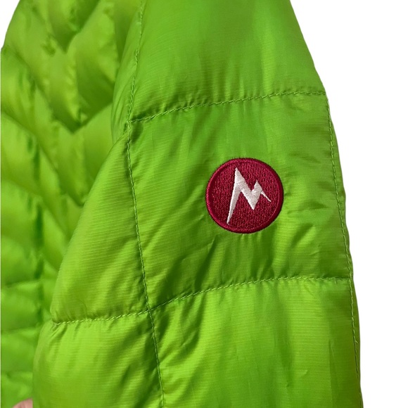 Women’s lime green Marmot down jacket. Size M - Picture 5 of 7